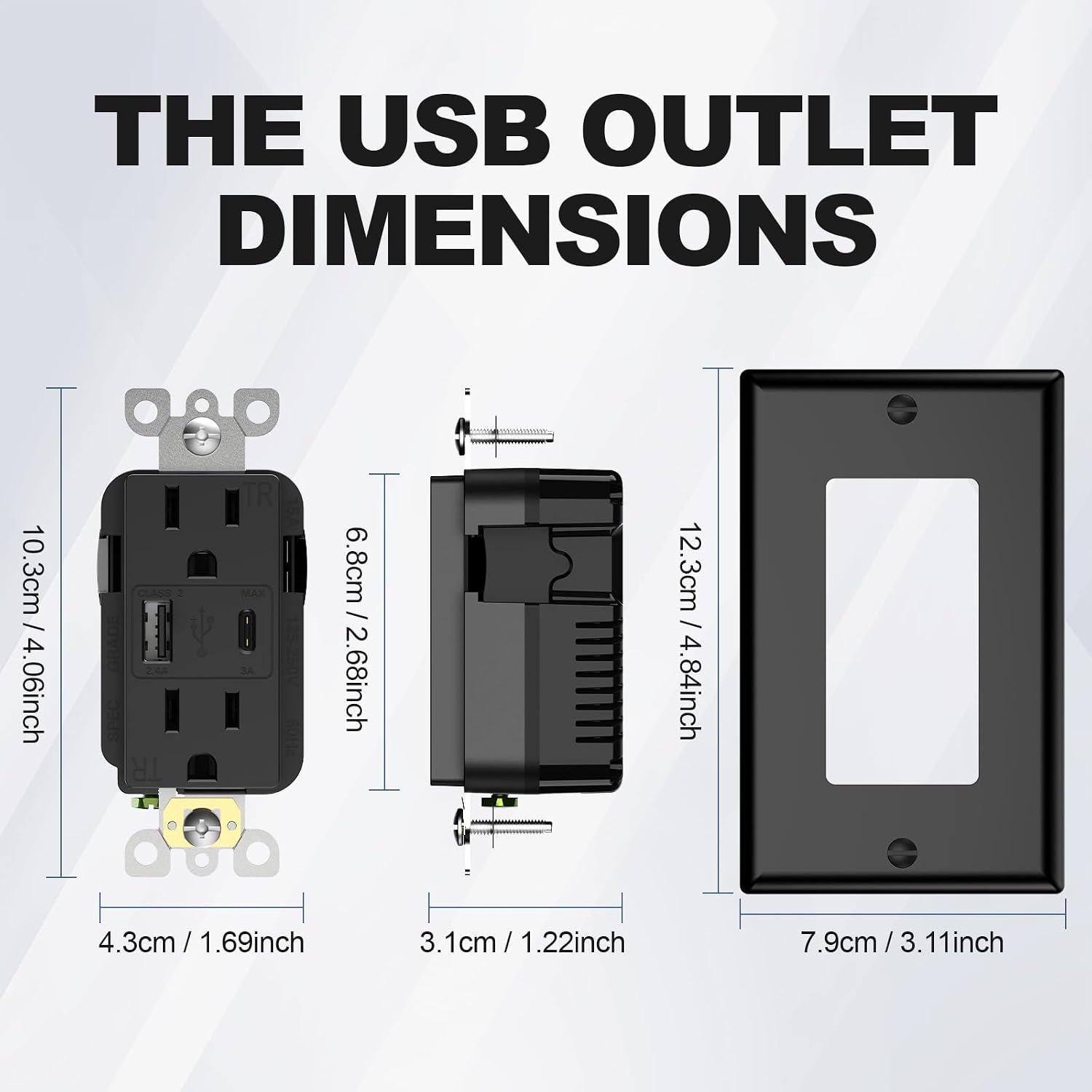 Detalle de ThunderWay USB Wall Outlet, 15 Amp