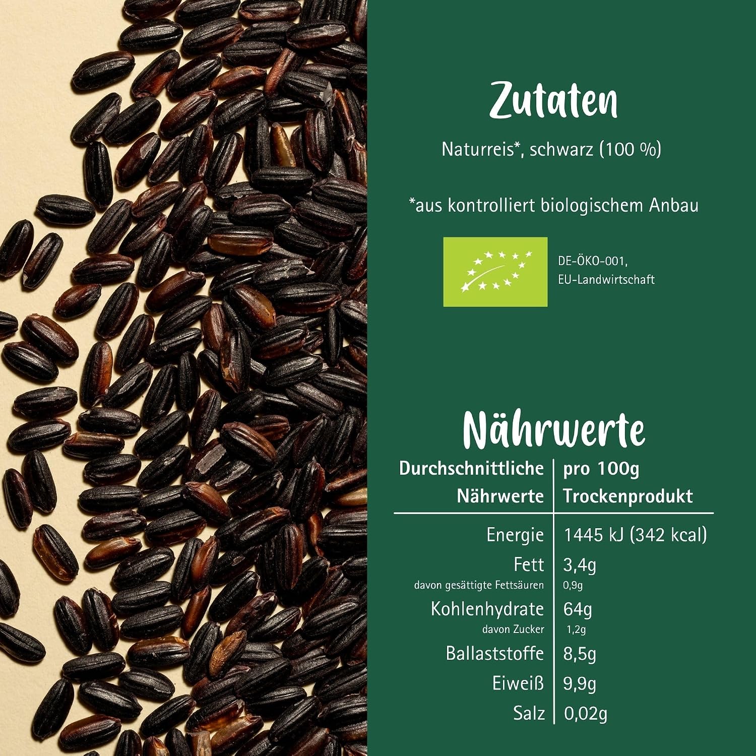 Detalle 1 de Lotao Schwarzer Reis 3 x 1000 g Bio