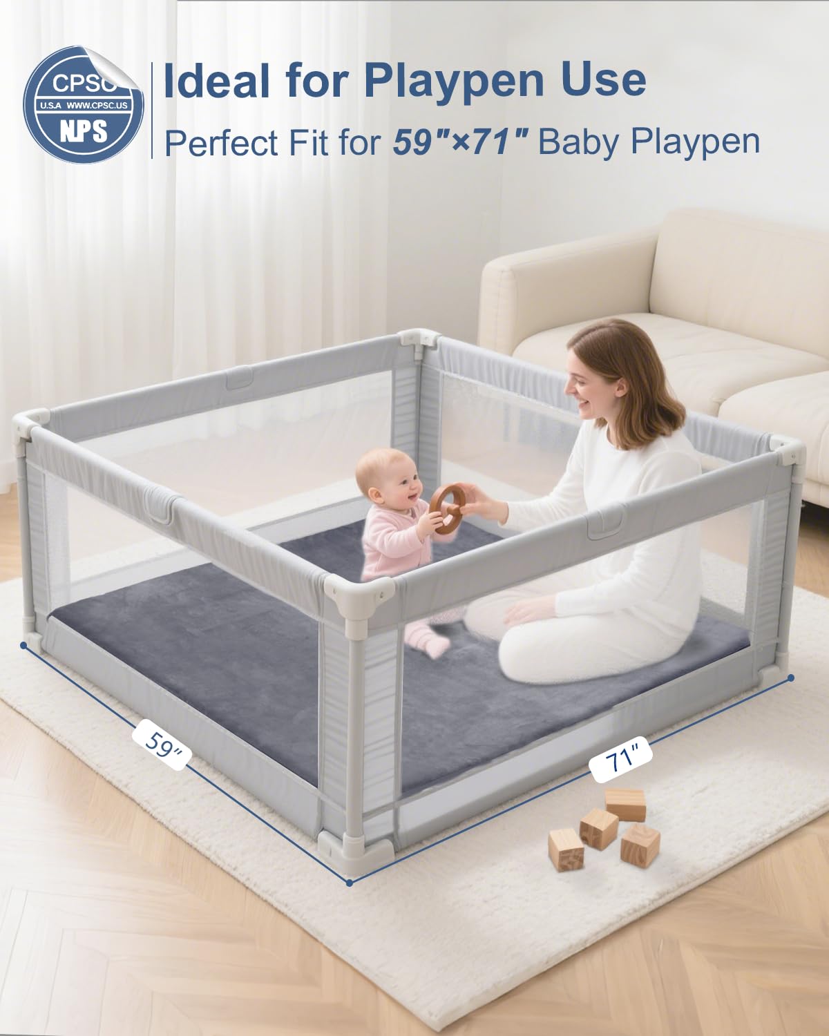 Detalle de Thick Baby Play Mat 1.2-inch foam
