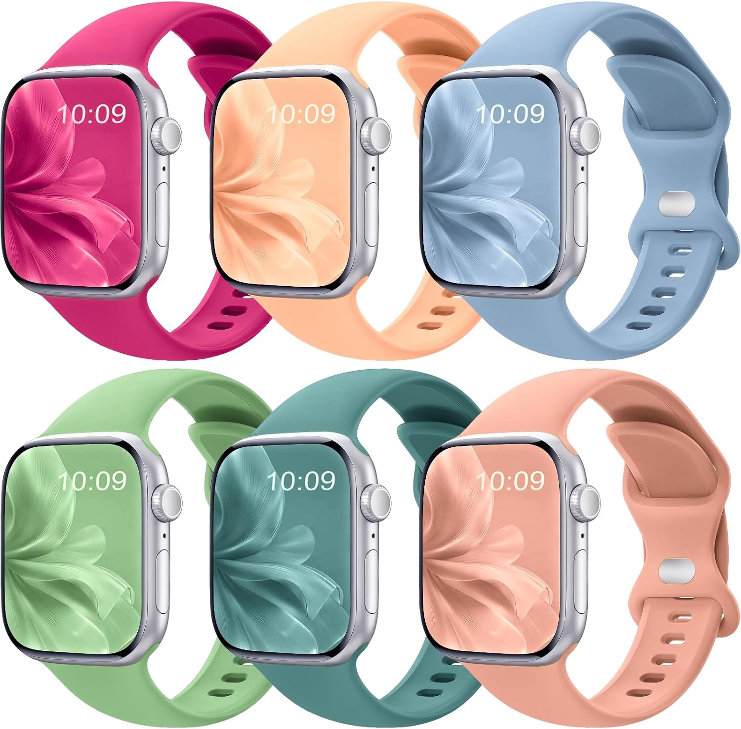Detalle de 6 Pack Silicone Sport Bands for Apple Watch