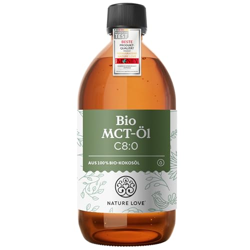 NATURE LOVE® Bio MCT-Öl C8 – 500 ml für deine Keto-Diät