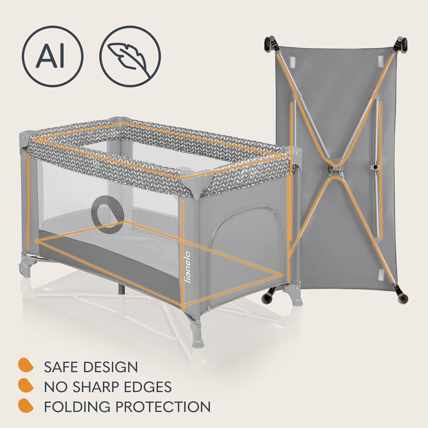 Thumbnail 6 de Lionelo STEFI 2-in-1 Travel Cot & Baby Zone: Portable Sleep & Play Aid for Babies to Toddlers