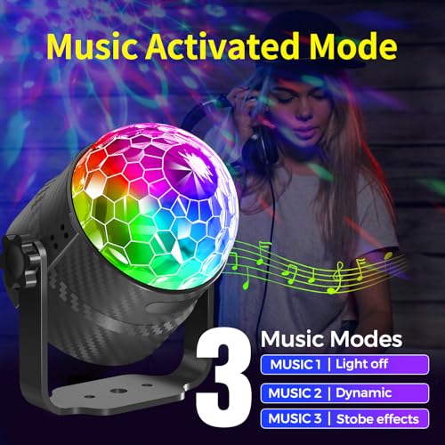 Detalle de Boule disco Gobikey Rotation 360° avec télécommande – LED RGB et contrôle musical