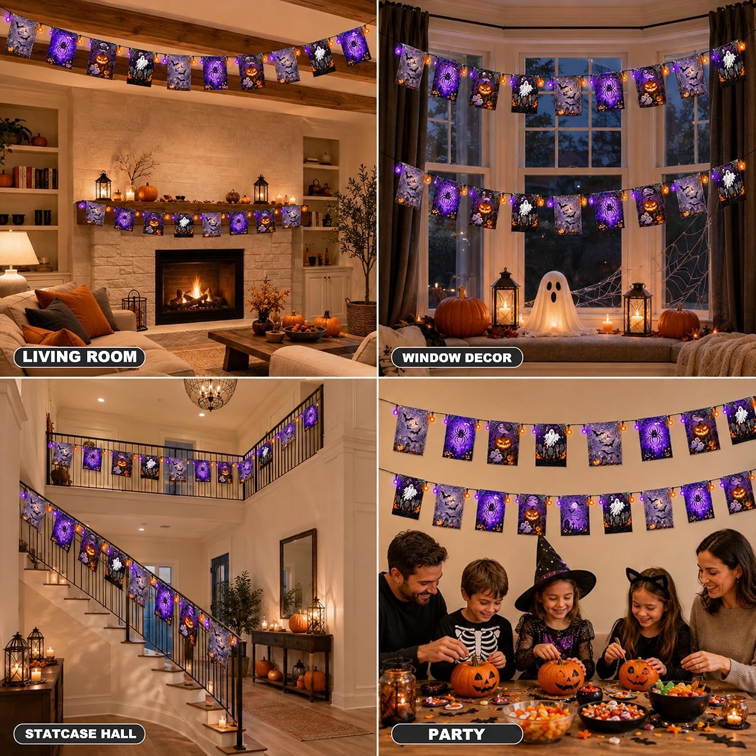 Thumbnail 6 de Halloween String Lights with Flags, 49.2 ft