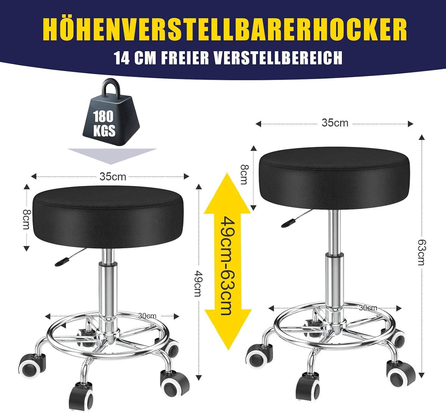Detalle 2 de Hocker höhenverstellbar 49–63 cm