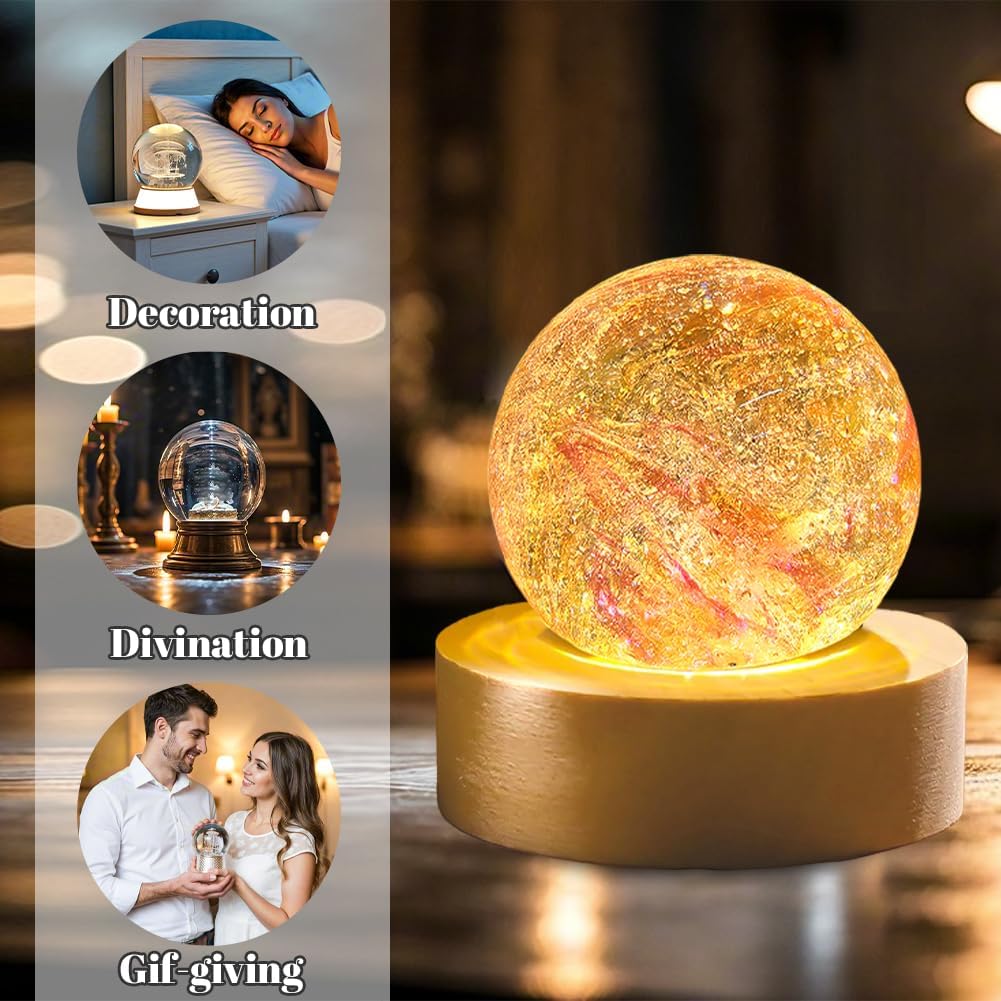 Thumbnail 4 de AMFUN Sfera di Cristallo: Lampada Notturna a Sfera con LED e Base