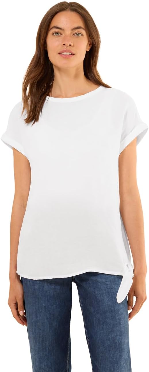 Detalle de Cecil Leinenmix Bluse mit Knoten