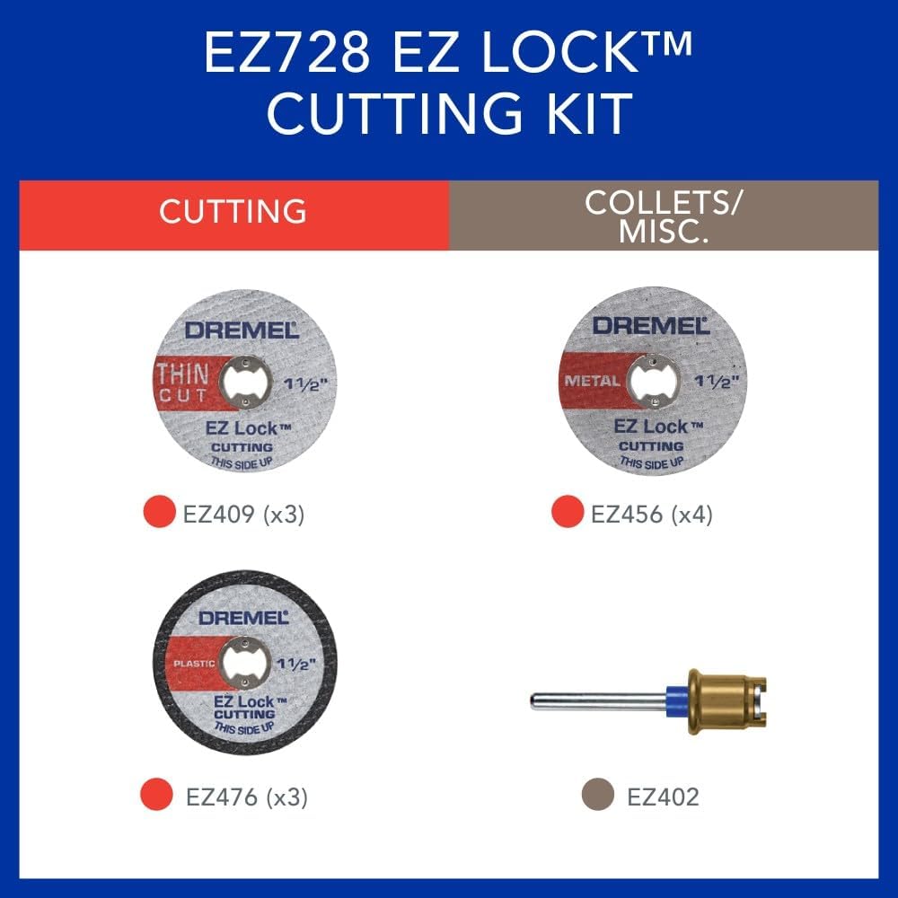 Detalle 1 de Dremel EZ728-01 11-Piece EZ Lock Cutting Kit ๐