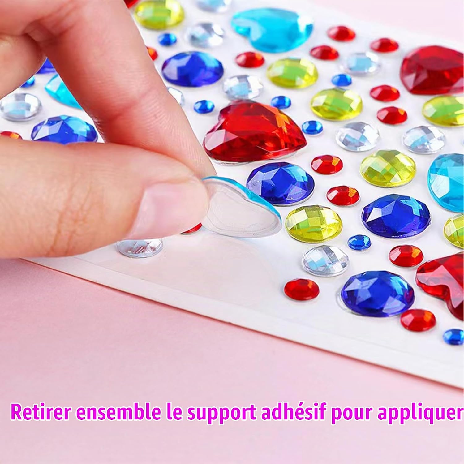 Detalle de Behiruch strass-stickers, 3.400 zelfklevende kleurrijke acrylsteentjes