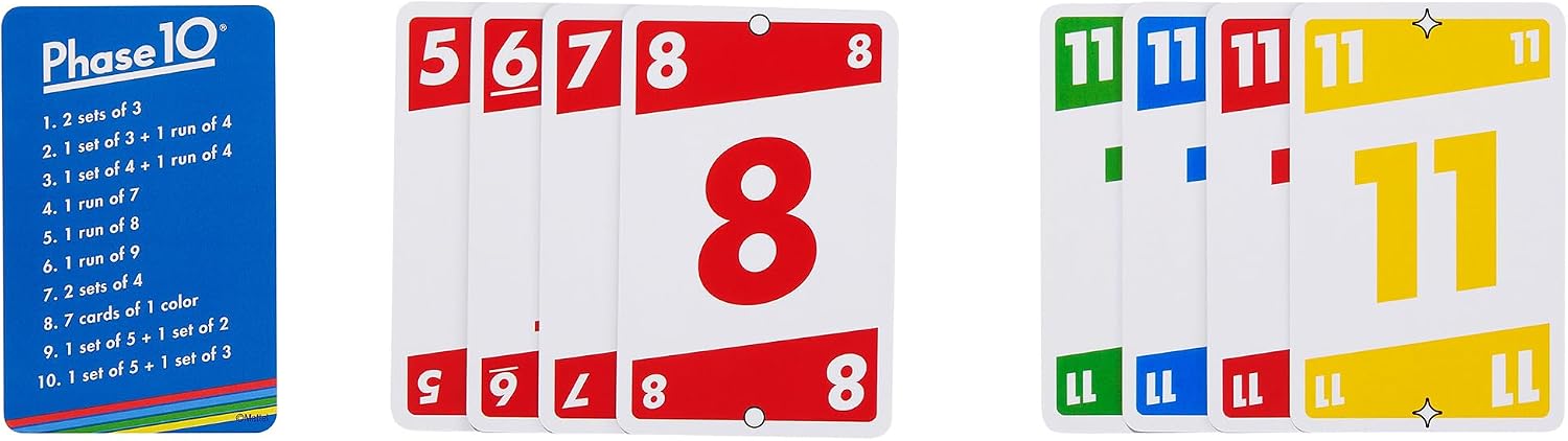 Detalle 2 de マテルゲーム フェーズ テン Phase 10 HCF91 カードゲーム 112枚・2〜6人用・7歳から