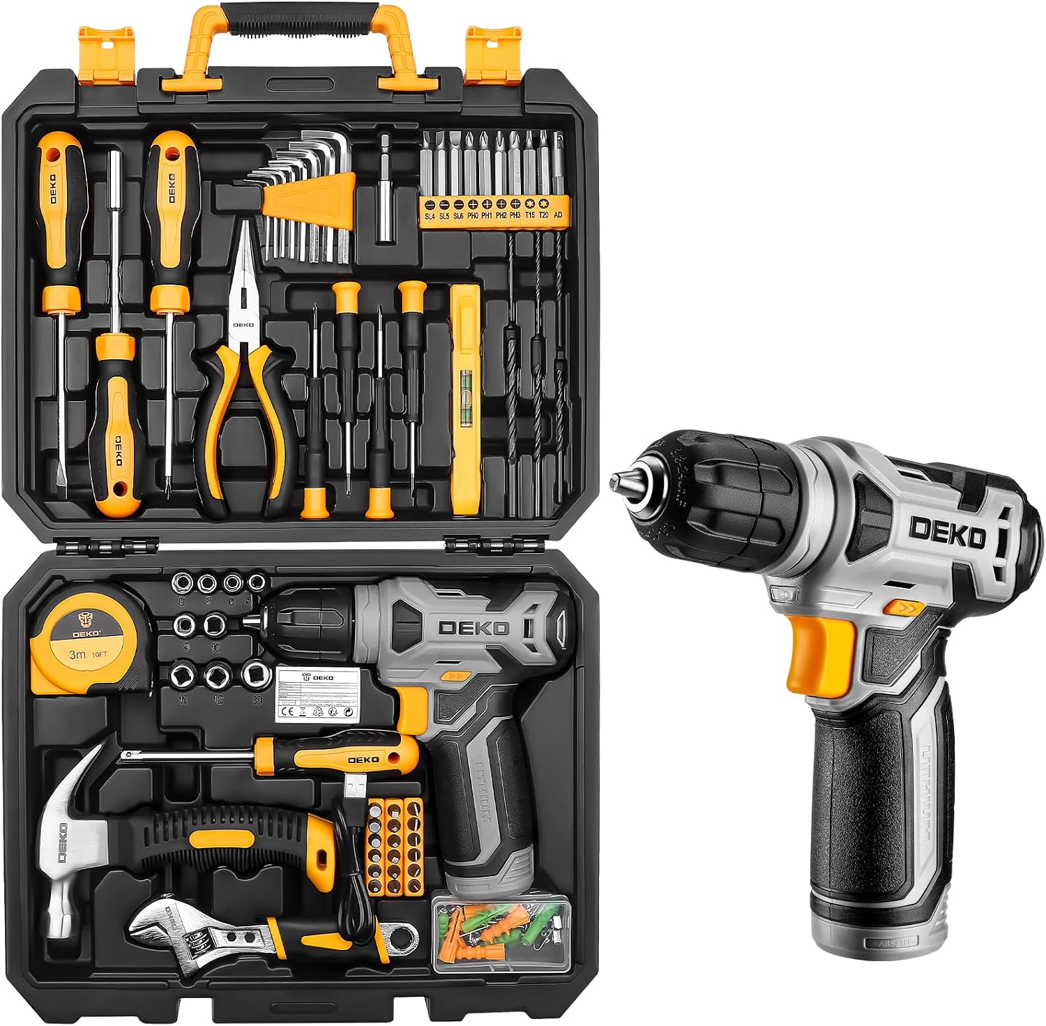 DEKO 8V Cordless Drill Set 126pc