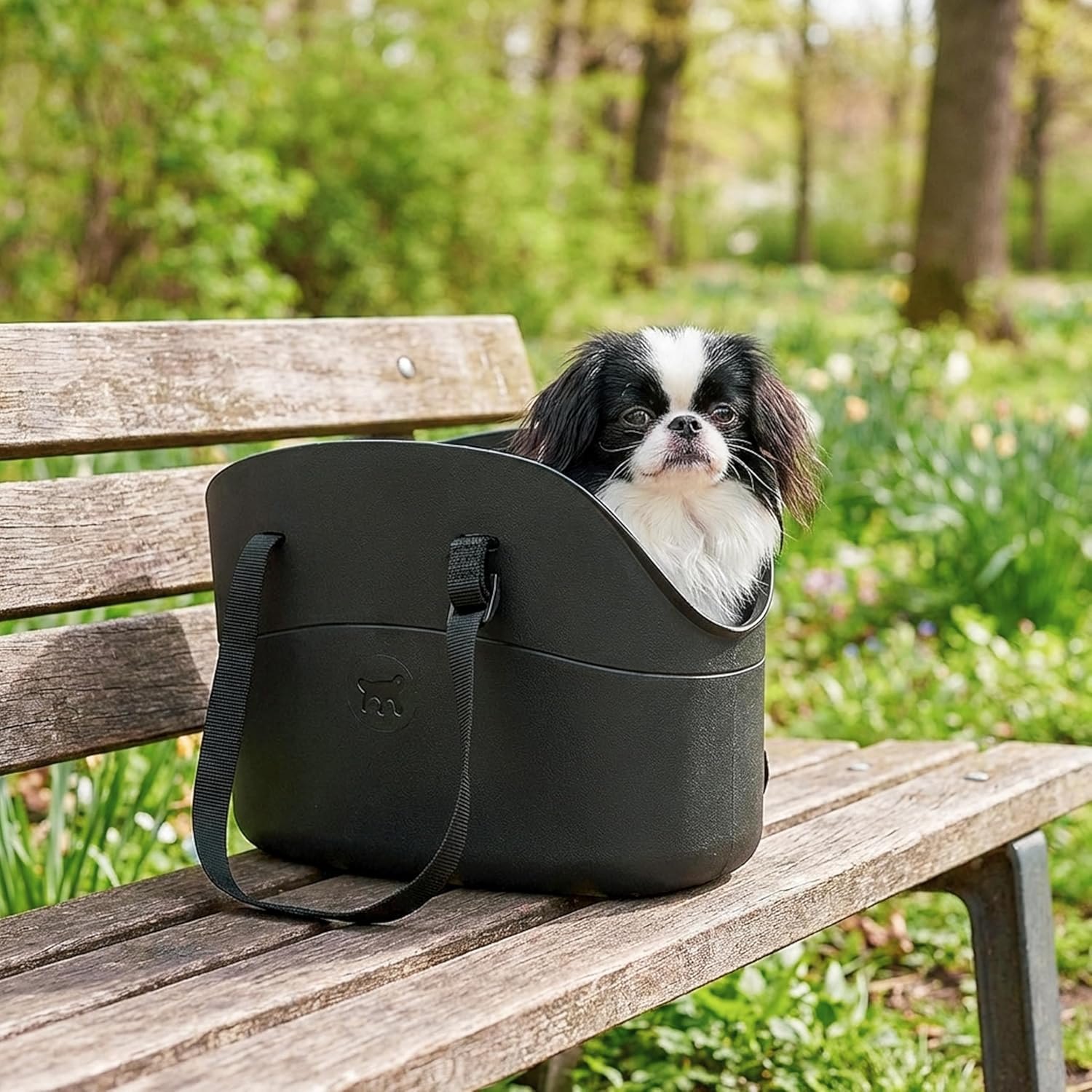 Detalle 2 de Ferplast Borsa per cani fino a 5 kg in plastica gommata: impermeabile e lavabile, manici regolabili, 35 x 14 x h 22 cm