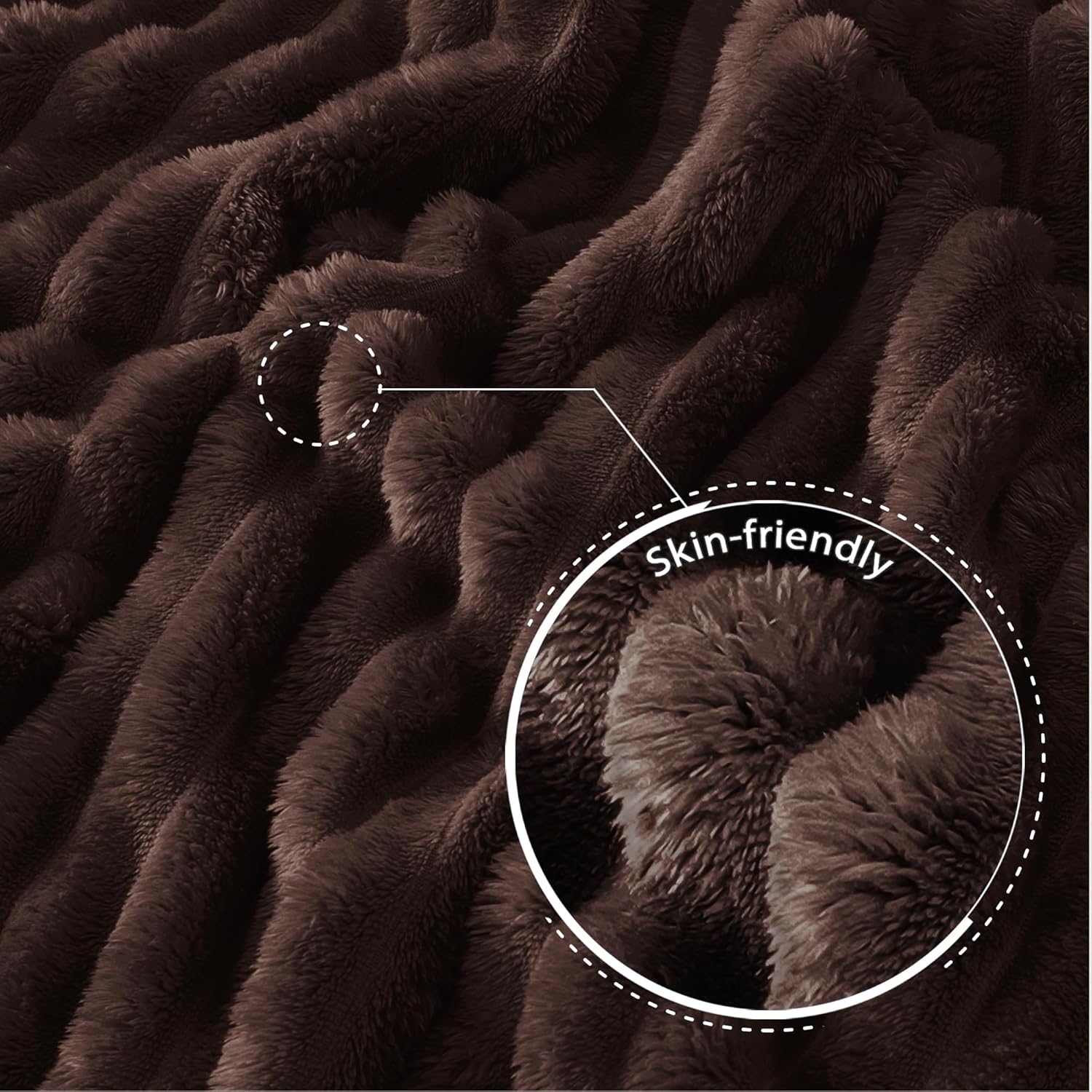 Thumbnail 4 de 230x265cm flannel fleece blanket in coffee