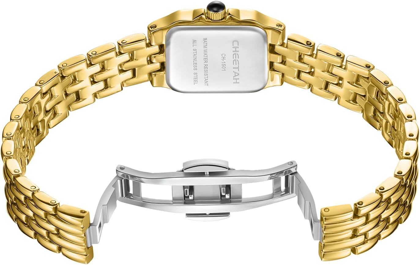 Thumbnail 4 de CHEETAH Orologio da donna piccolo analogico al quarzo con bracciale vintage e cassa rettangolare