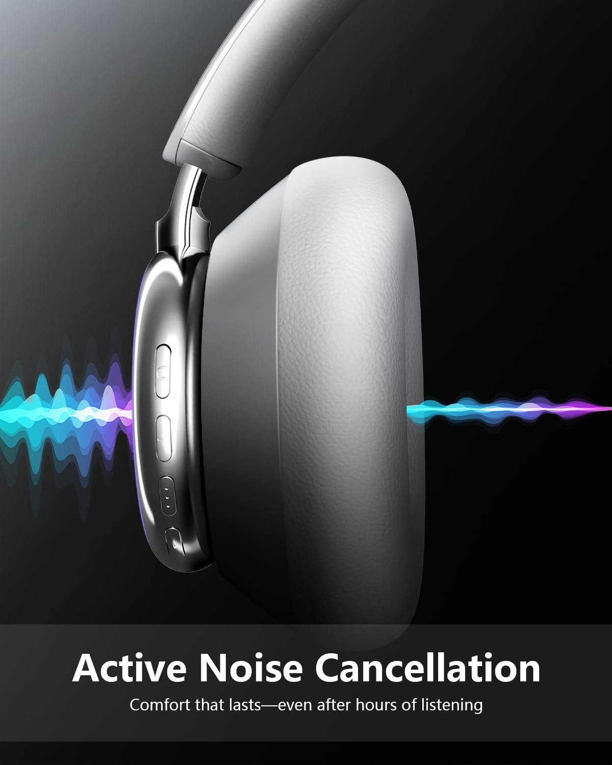 Thumbnail 3 de Wentronic Y03 Bluetooth over-ear headphones with Active Noise Cancelling and up to 48 hours playtime (Silver)