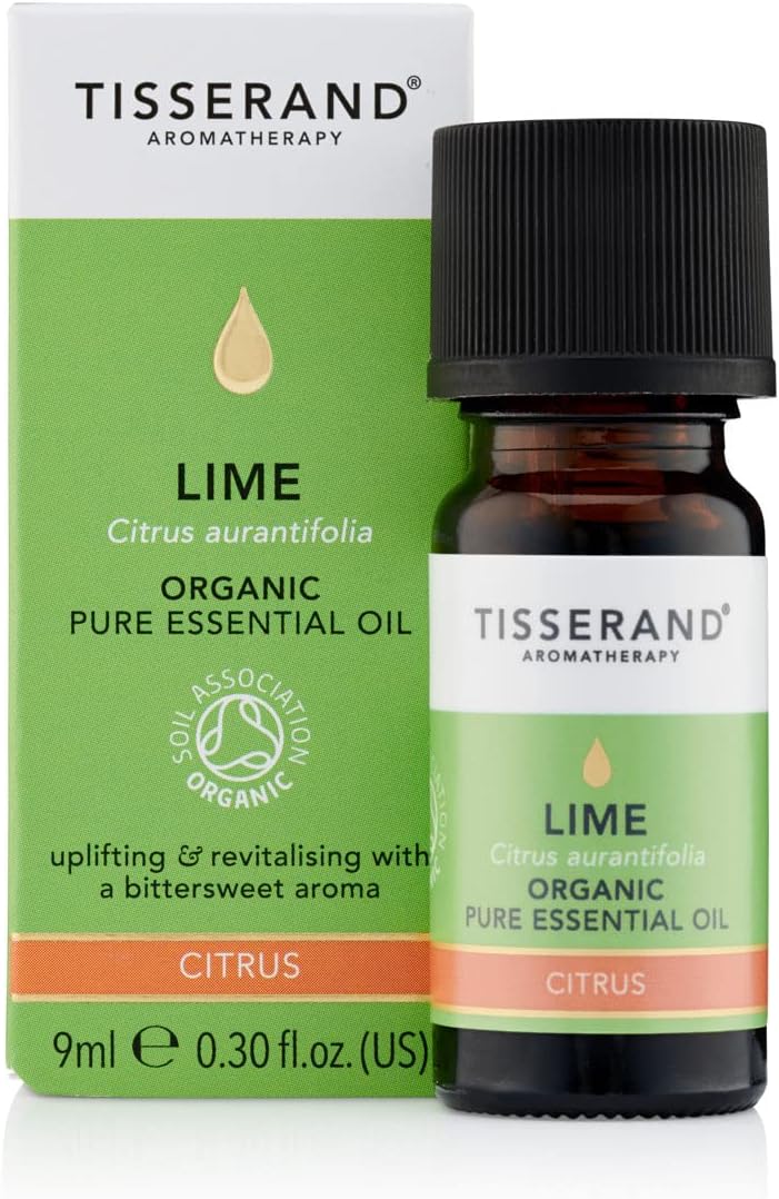 Detalle de Tisserand Aromatherapy Organic Lime Essential Oil (9 ml) – Pure Citrus for Massage, Bath & Diffusion