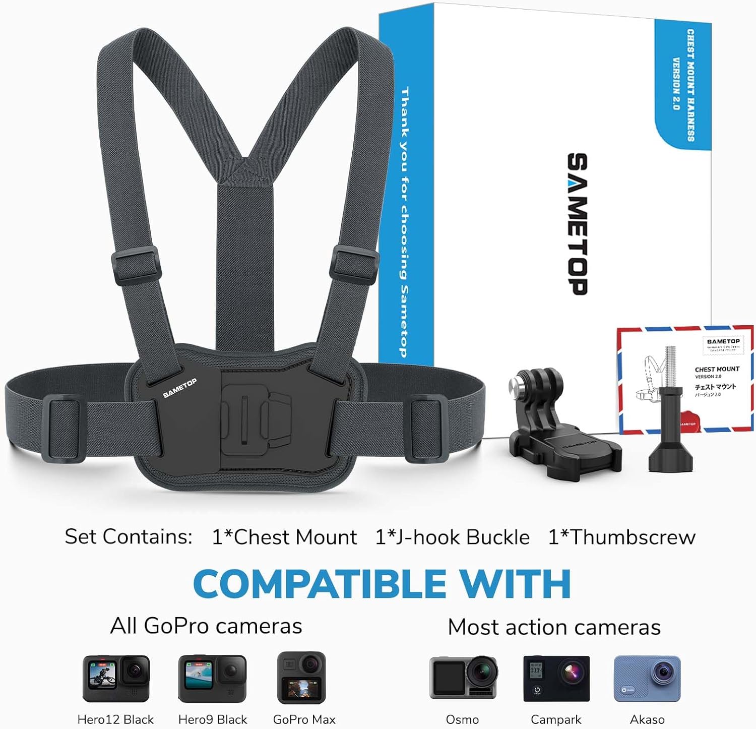 Detalle de Sametop Chest Mount Harness Chesty Strap for GoPro and Action Cameras