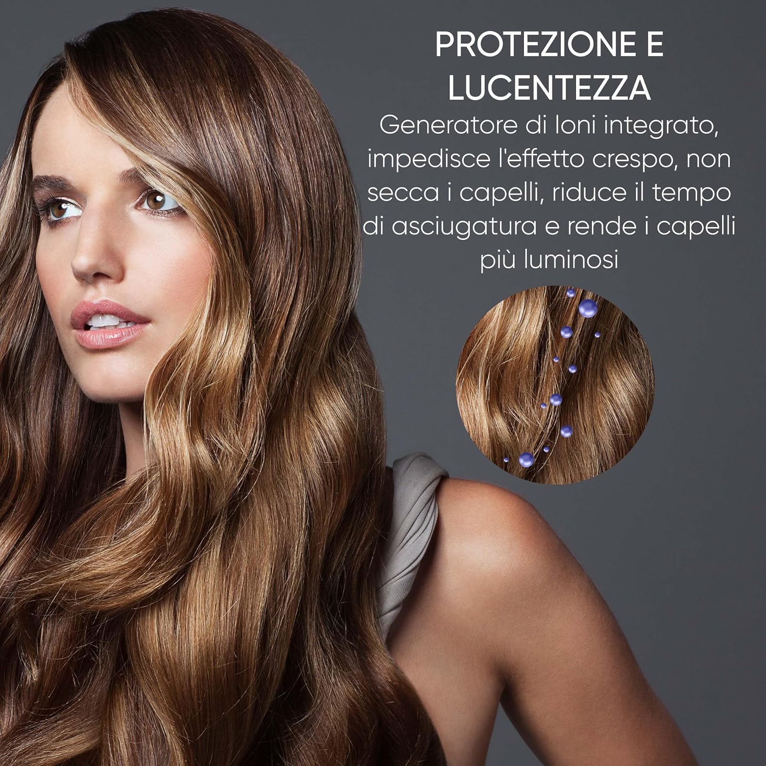 Detalle de SEVERIN HT 0167 Asciugacapelli con Motore AC, 2300 W, Ionico, 3 Impostazioni + Freddo, Diffusore e Concentratore