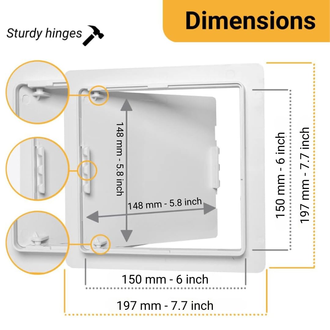Thumbnail 1 de Proxinova Paintable Access Panel 150x150 mm (High-Grade ABS) Inspection Hatch for Walls & Ceilings