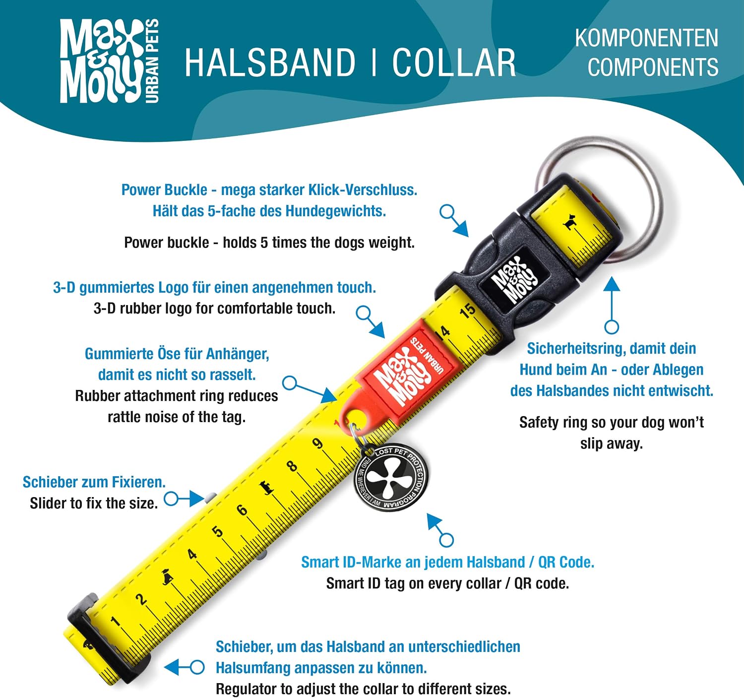 Detalle 2 de Max & Molly Dog Collar, Size S