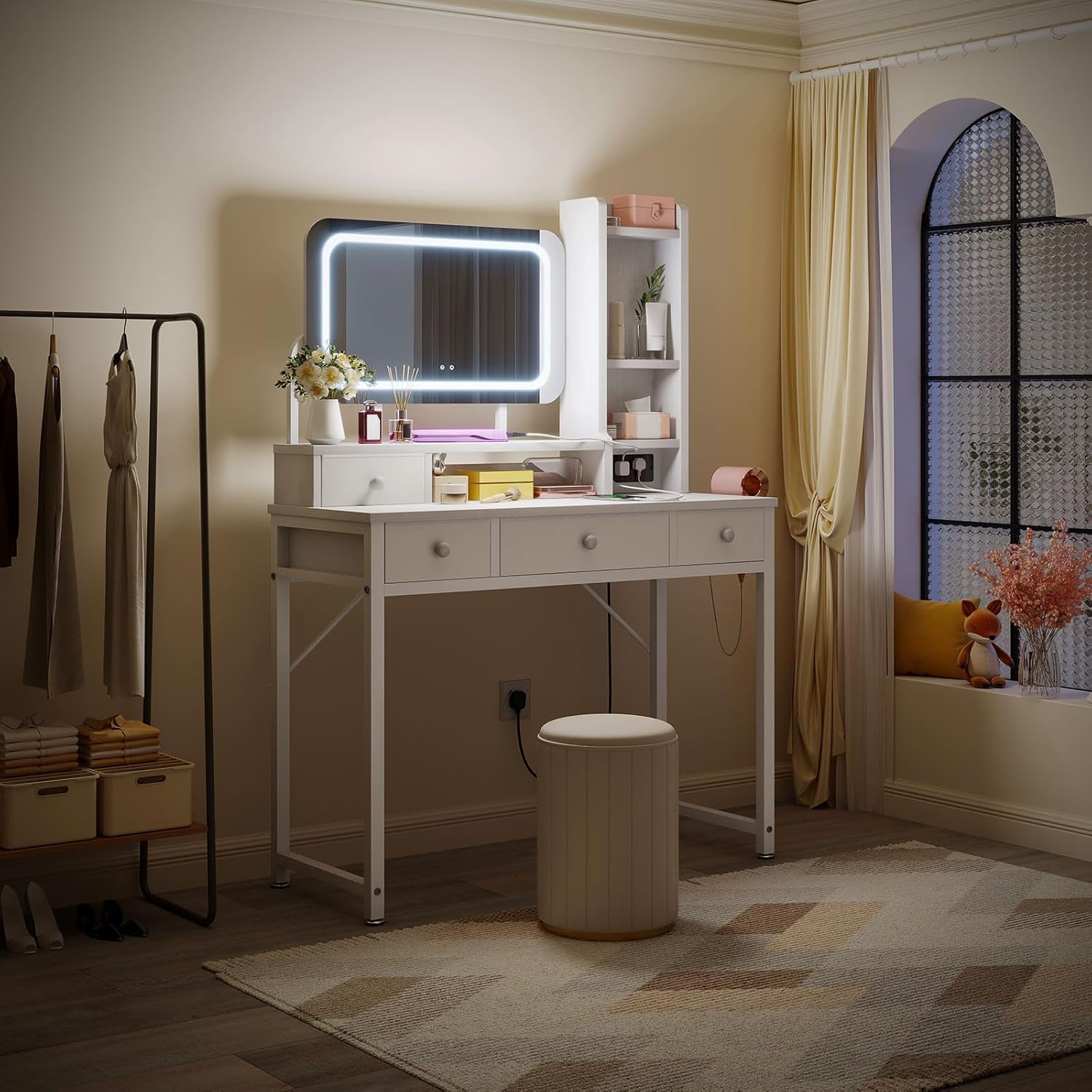 Thumbnail 6 de ODK Dressing Table, Adjustable LED Mirror