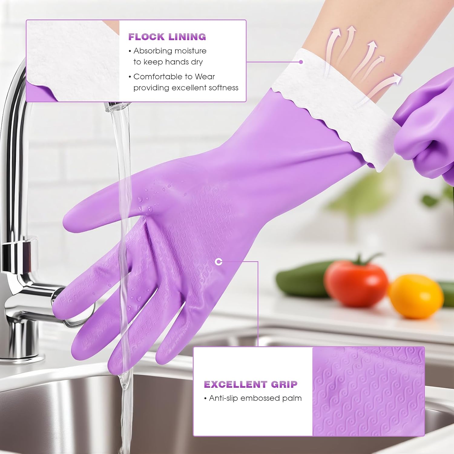 Thumbnail 3 de Elgood Latex Free Dishwashing Gloves 13in