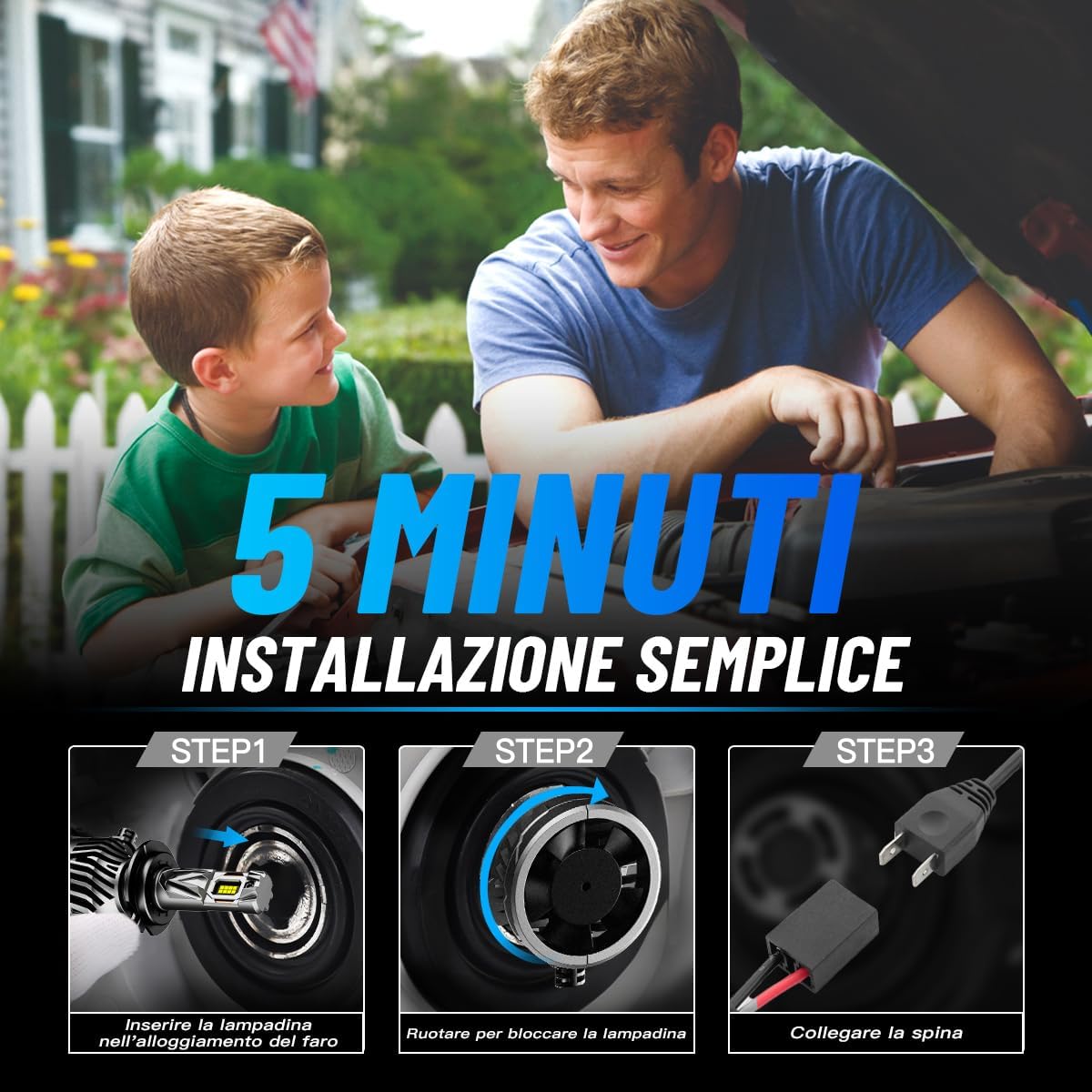 Detalle 1 de NOVSIGHT Ampoule H7 LED Voiture 40000LM