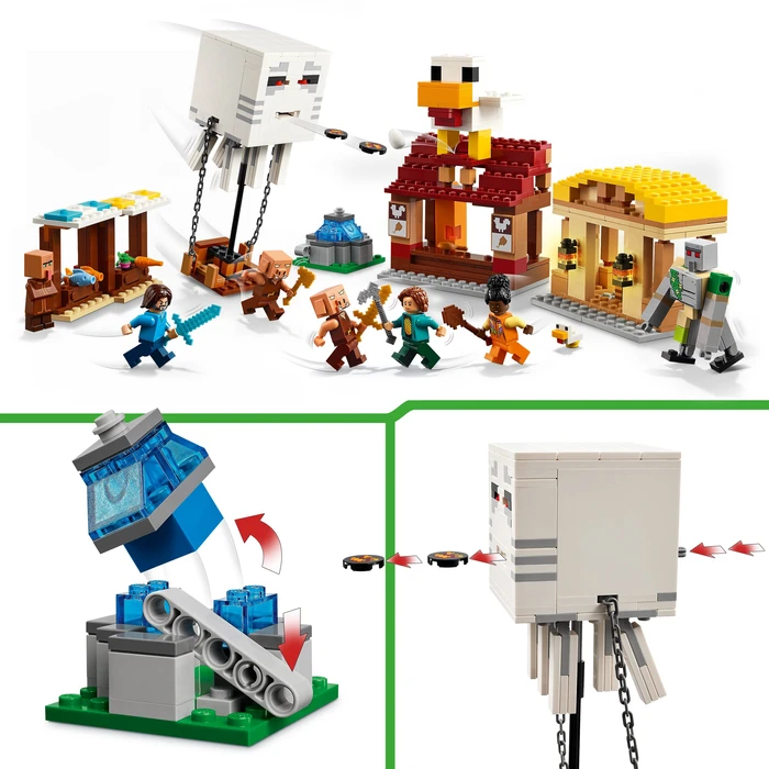 Thumbnail 1 de LEGO Minecraft Angriff des Ghast-Ballons 21273 – Dorfplatz mit Verteidigung & fliegendem Ghast-Ballon