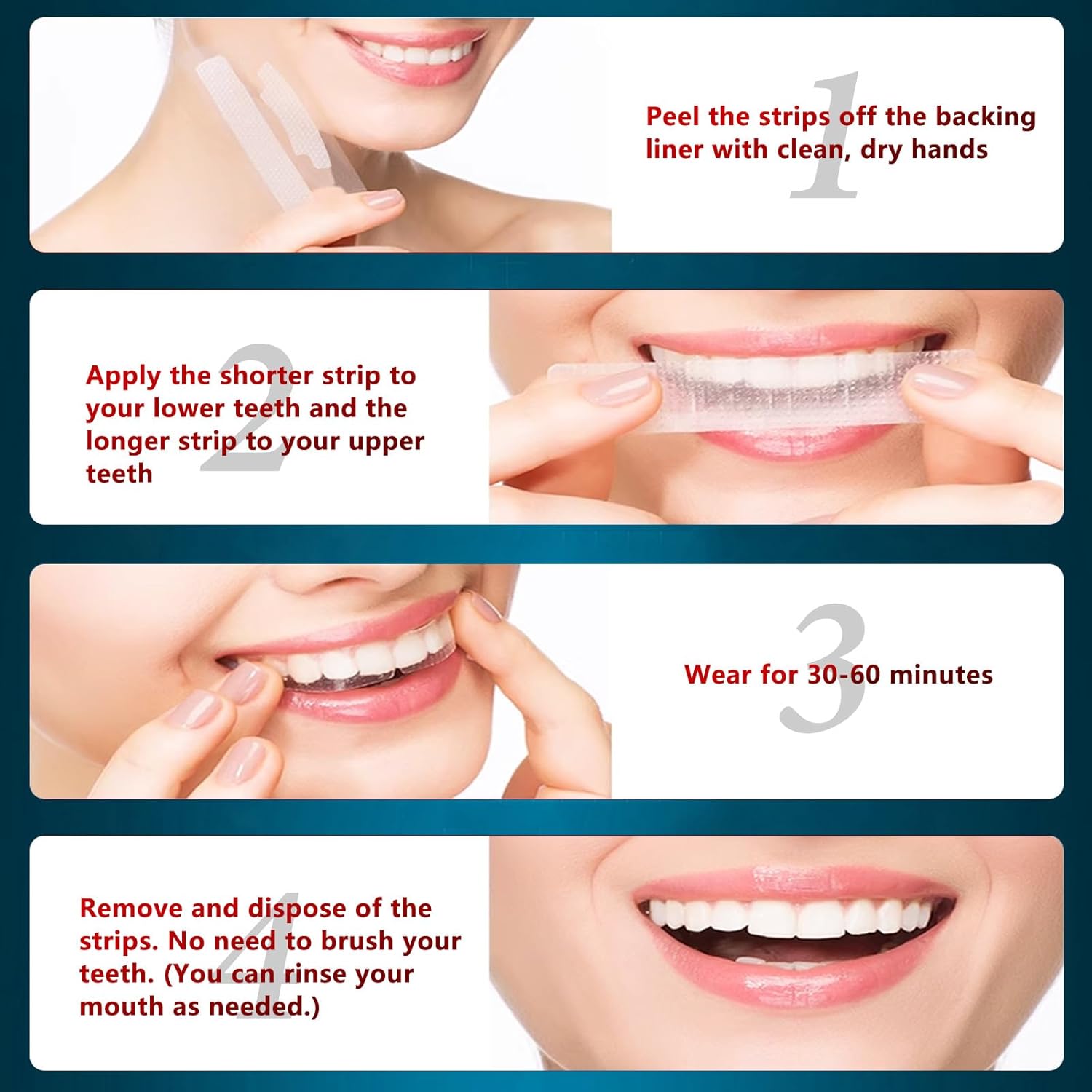 Detalle de Luiable Teeth Whitening Strips – Enamel-Safe, 14 Treatments (28 Strips) for a Brighter Smile