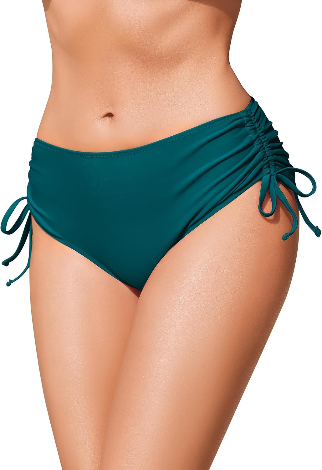 Detalle de Ekouaer Bas de Bikini pour Femme avec Cordons latéraux – Taille Moyenne réglable (S-XXL)
