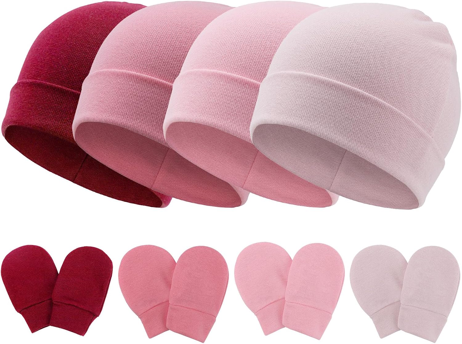 Detalle de DRESHOW 0-6 Months Newborn Beanie Hat and Mittens