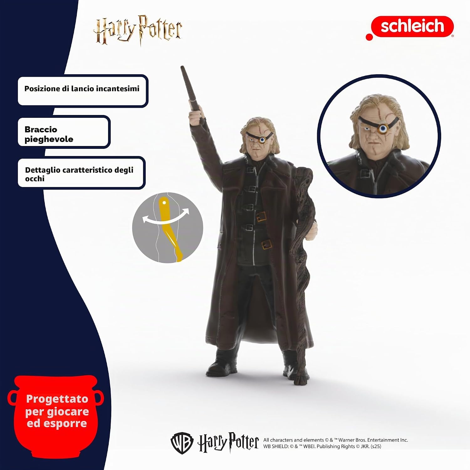 Detalle 2 de Schleich Harry Potter 14907: Moody (Occhio di Malocchio) e Draco Malfoy con donnola, set da 3 figure articolate