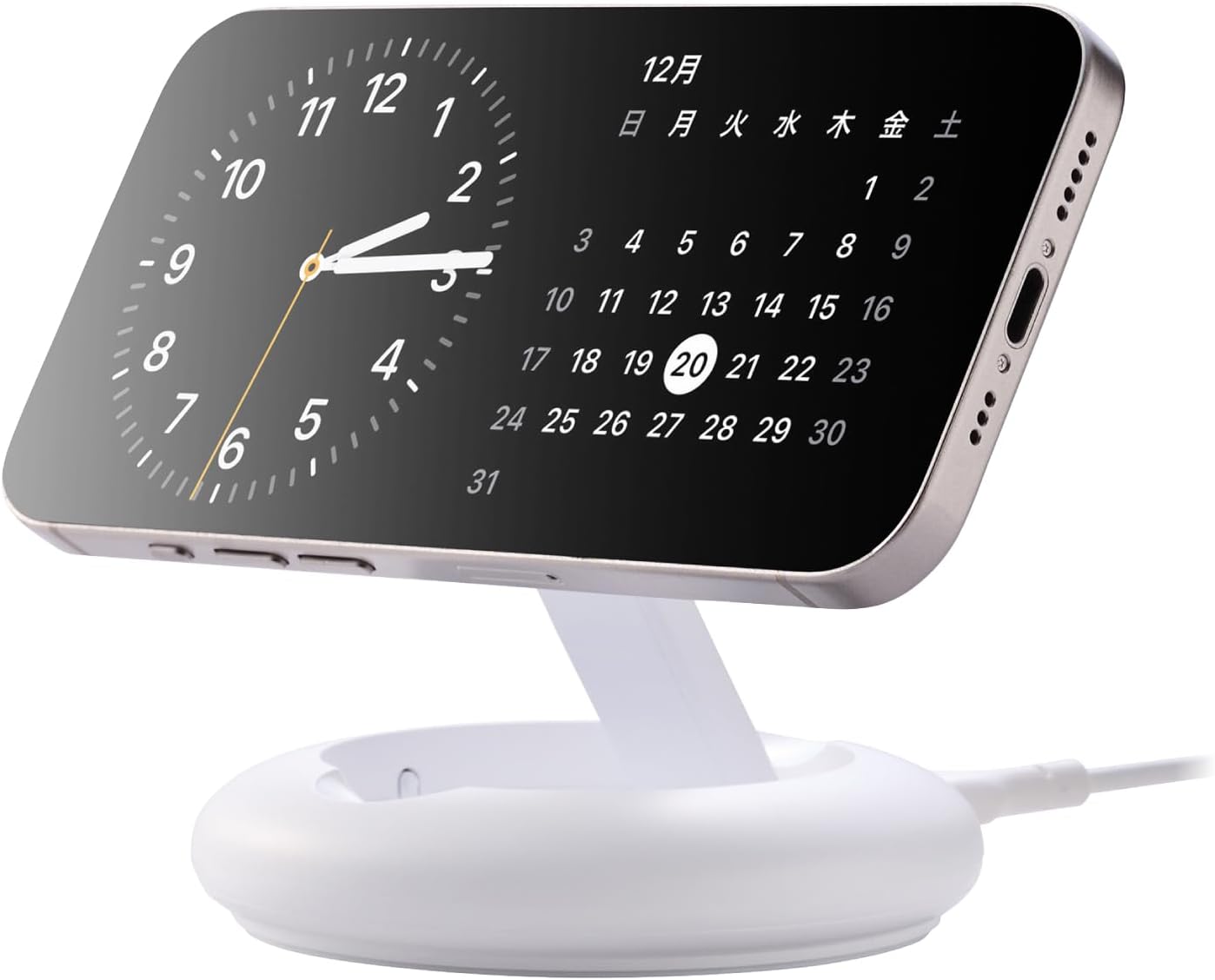 Detalle de エレコム EC-MA08WH Qi2ワイヤレス充電スタンド 15W対応・折りたたみ式・ホワイト