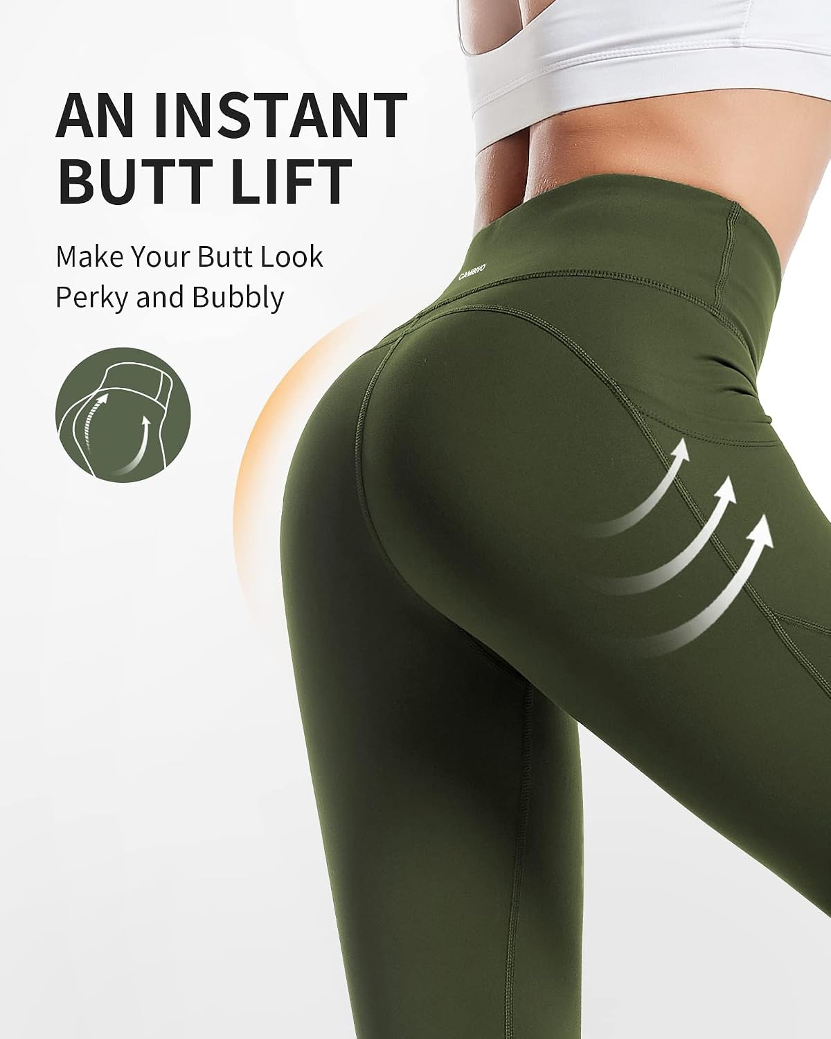 Detalle de CAMBIVO SF10 High-Waisted Leggings for Women with Three Pockets