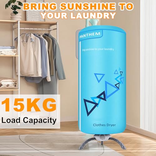 Thumbnail 6 de panthem 900W Portable Electric Clothes Dryer – Foldable, 12kg Capacity (Blue)