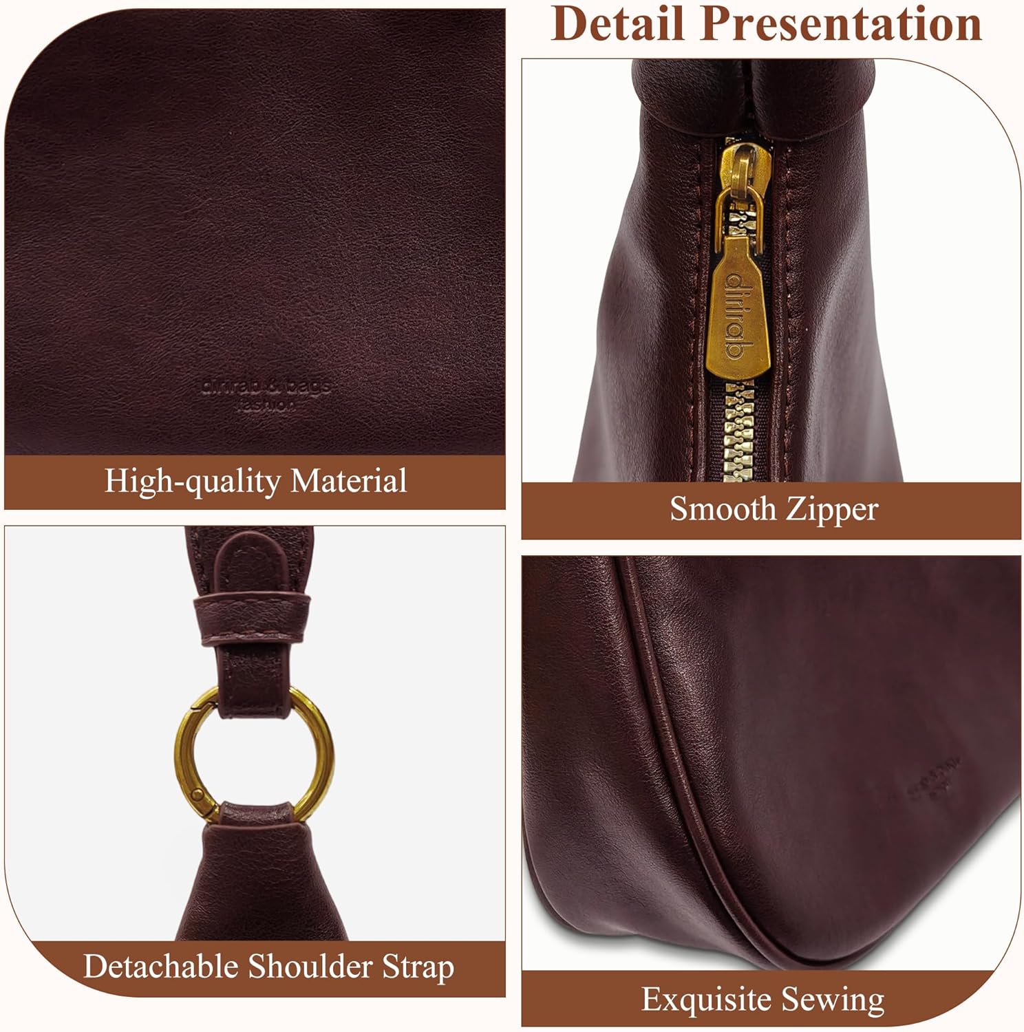 Thumbnail 5 de Mabecol Sac Bandoulière Femme Petit PU – Mini modèle Y2K rétro, deux bretelles amovibles