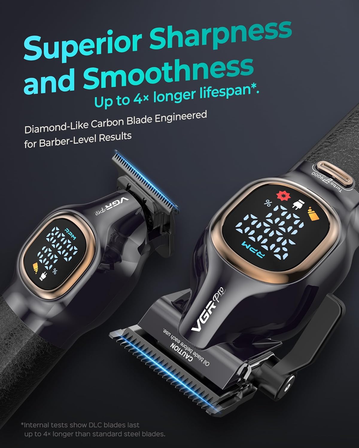 Thumbnail 1 de VGRPRO Professional Hair Clippers for Men Cordless Clipper & Zero-Gapped Trimmer Set (Black)