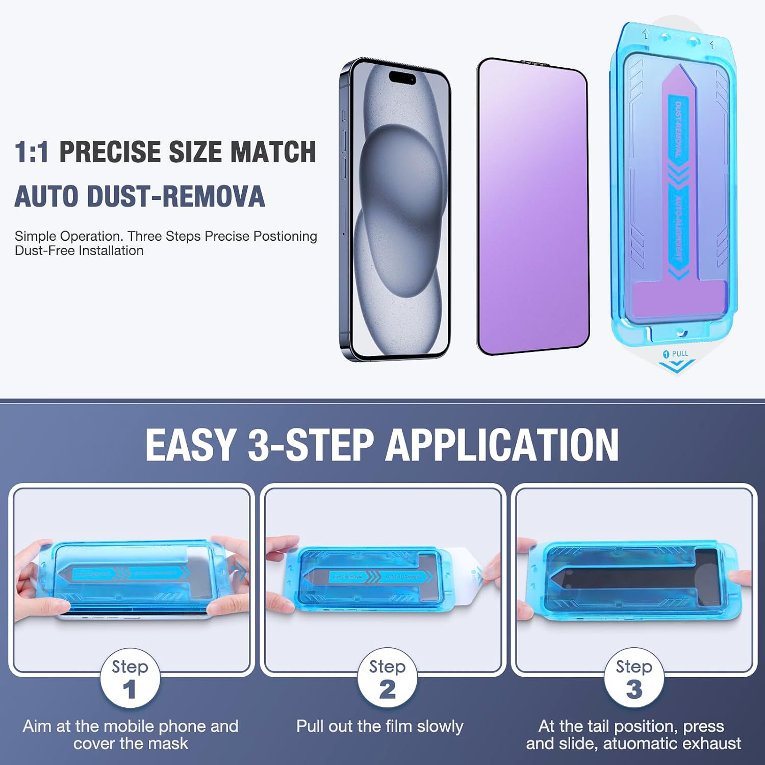 Detalle de SIERDE 2-Pack iPhone 16 screen protector