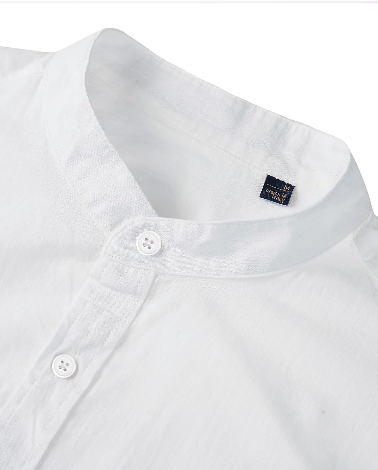 Thumbnail 2 de siliteelon Herren Leinenhemd Langarm mit Stehkragen – Casual Regular Fit