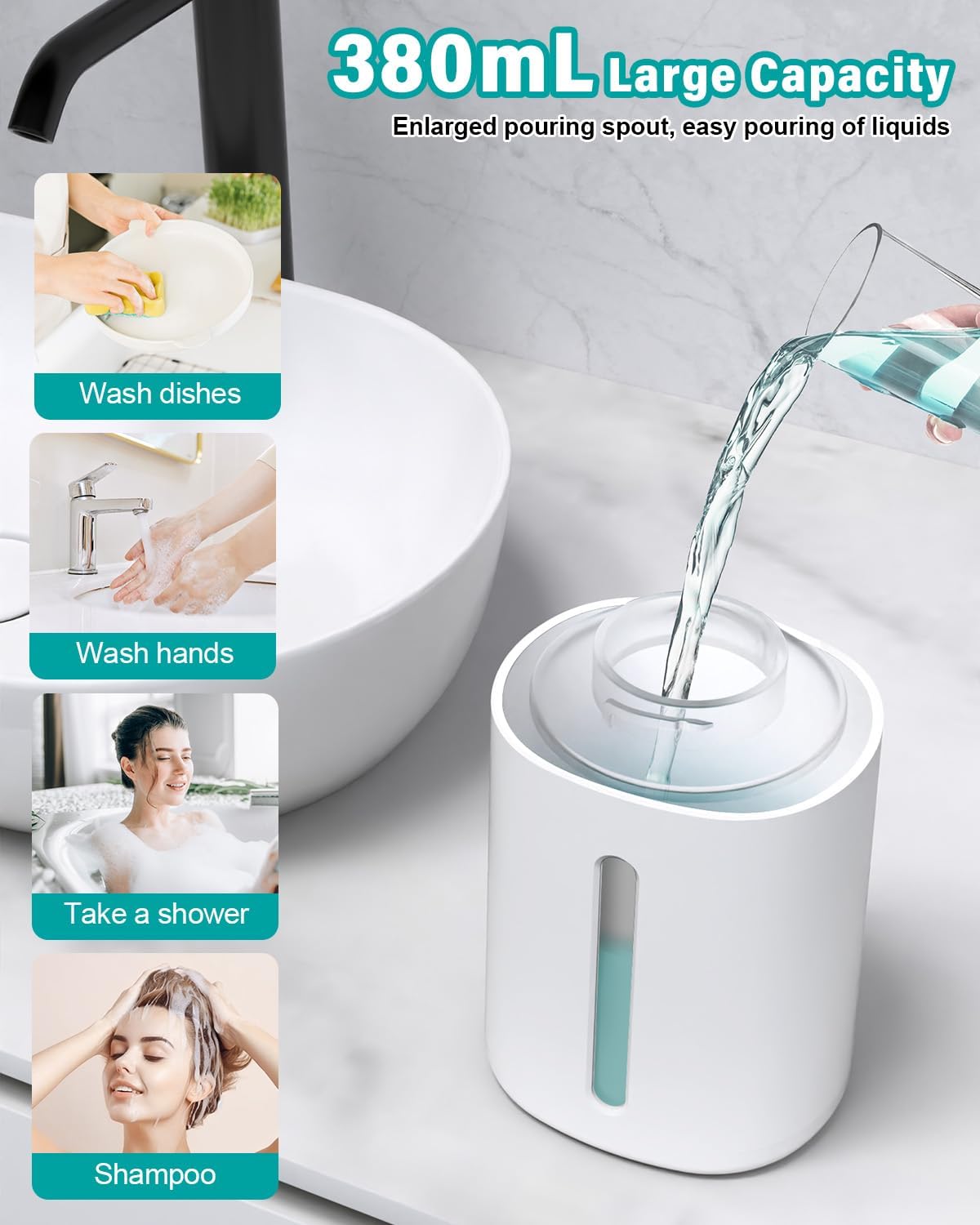 Thumbnail 4 de Dalugo Automatic Wall Mounted Soap Dispenser, 380mL with Sensor
