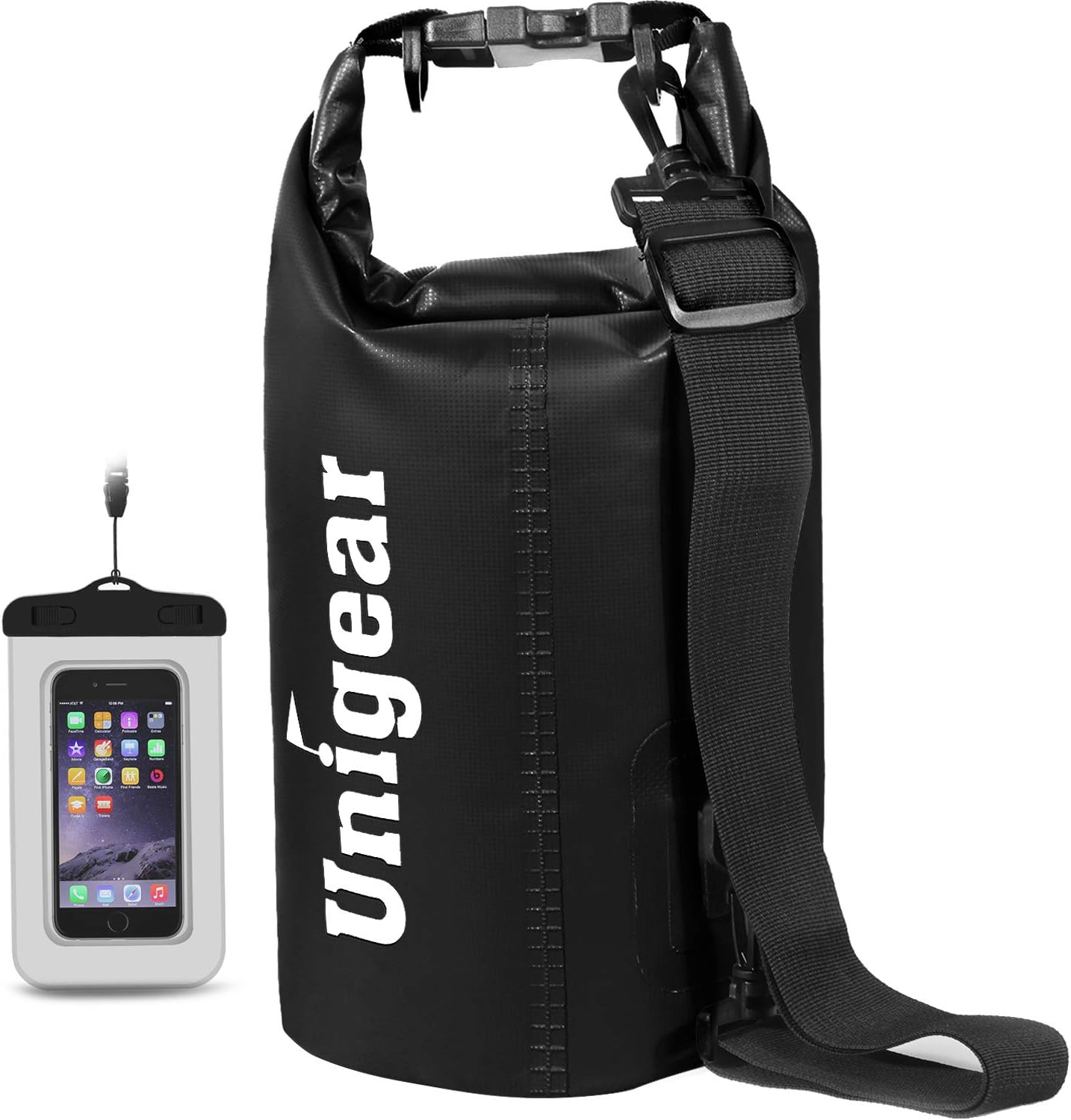 Detalle de Unigear 2L Floating Waterproof Dry Bag with Roll-Top Closure and Phone Case