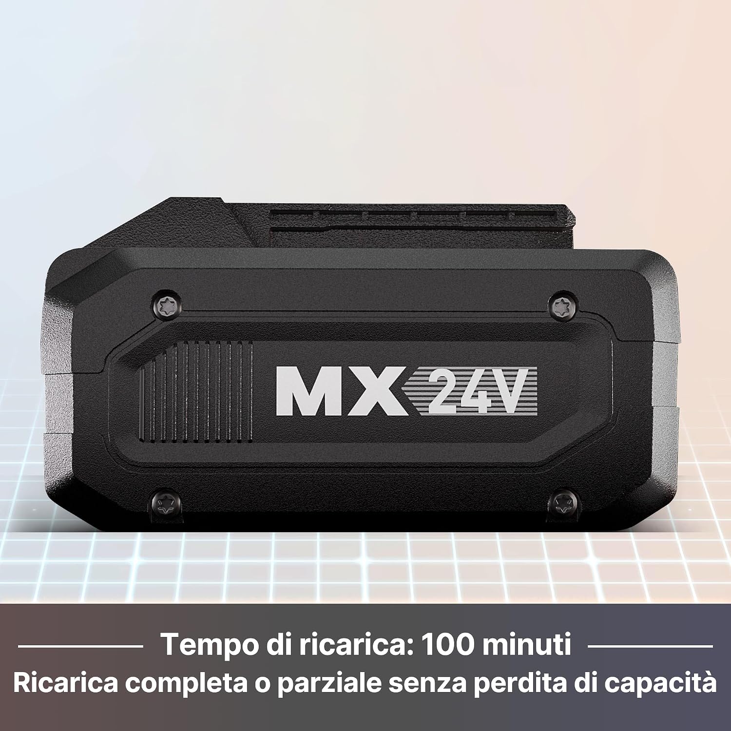 Detalle de LAAWNMASTER 24V 4.0Ah batteria Li‑ion per taglio giardino