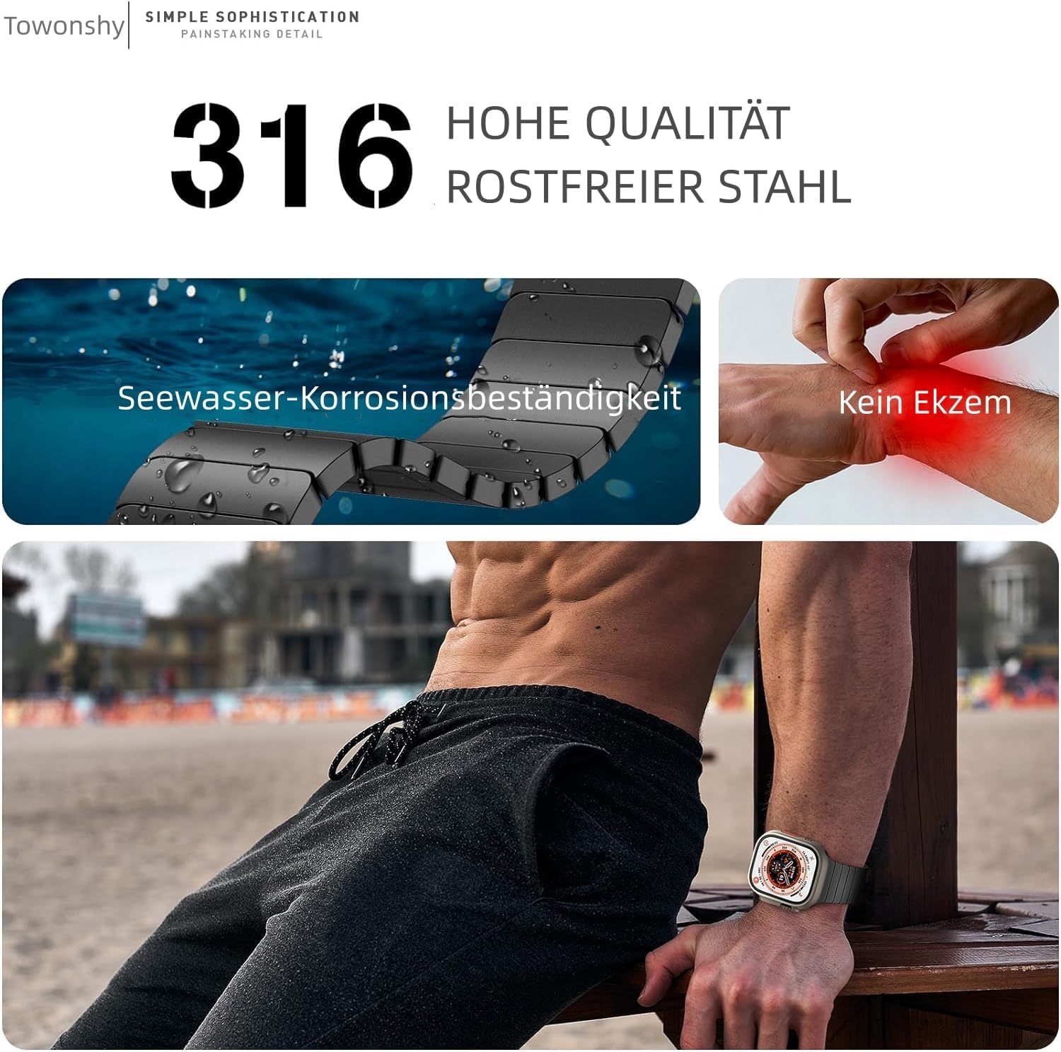 Detalle de Towonshy Titan cinturino Apple Watch 49 mm