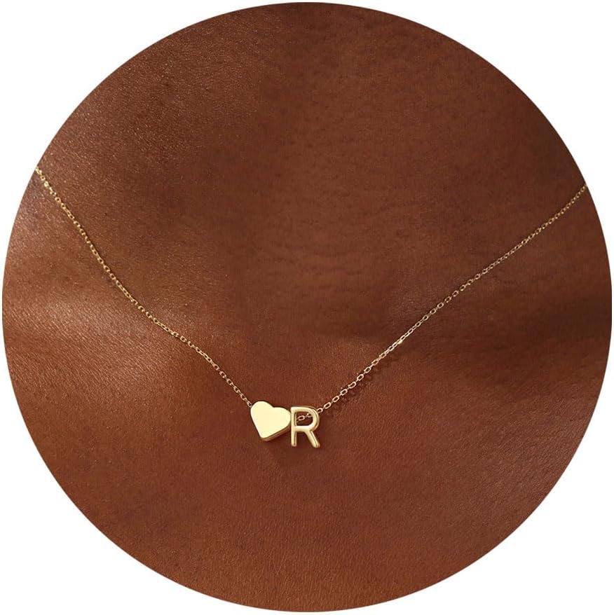 Turandoss Heart Initial Necklace 16"