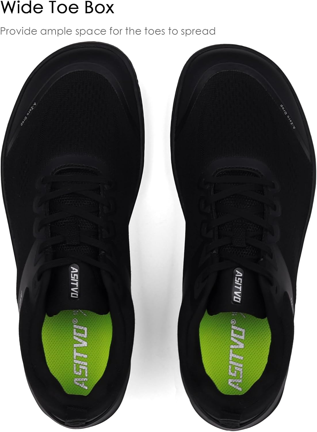Detalle de ASITVO Wide Barefoot Shoes for Men — Zero-Drop Minimalist Gym Sneakers with Wide Toe Box