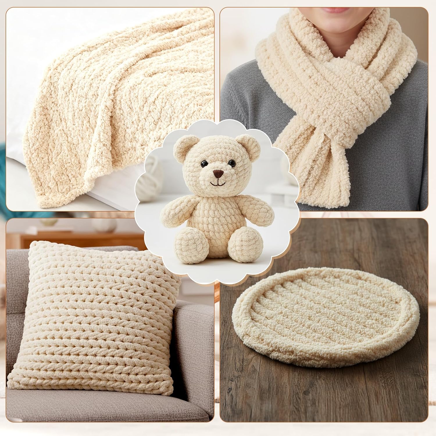 Detalle 2 de Chunky Yarn 250g x2 soft wool for blankets