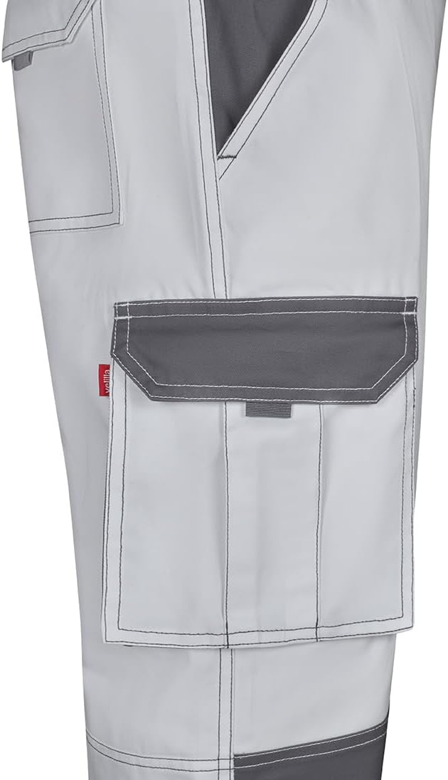 Detalle 2 de Velilla 103020B Pantalón bicolor multibolsillos blanco/gris 👖 Talla 46