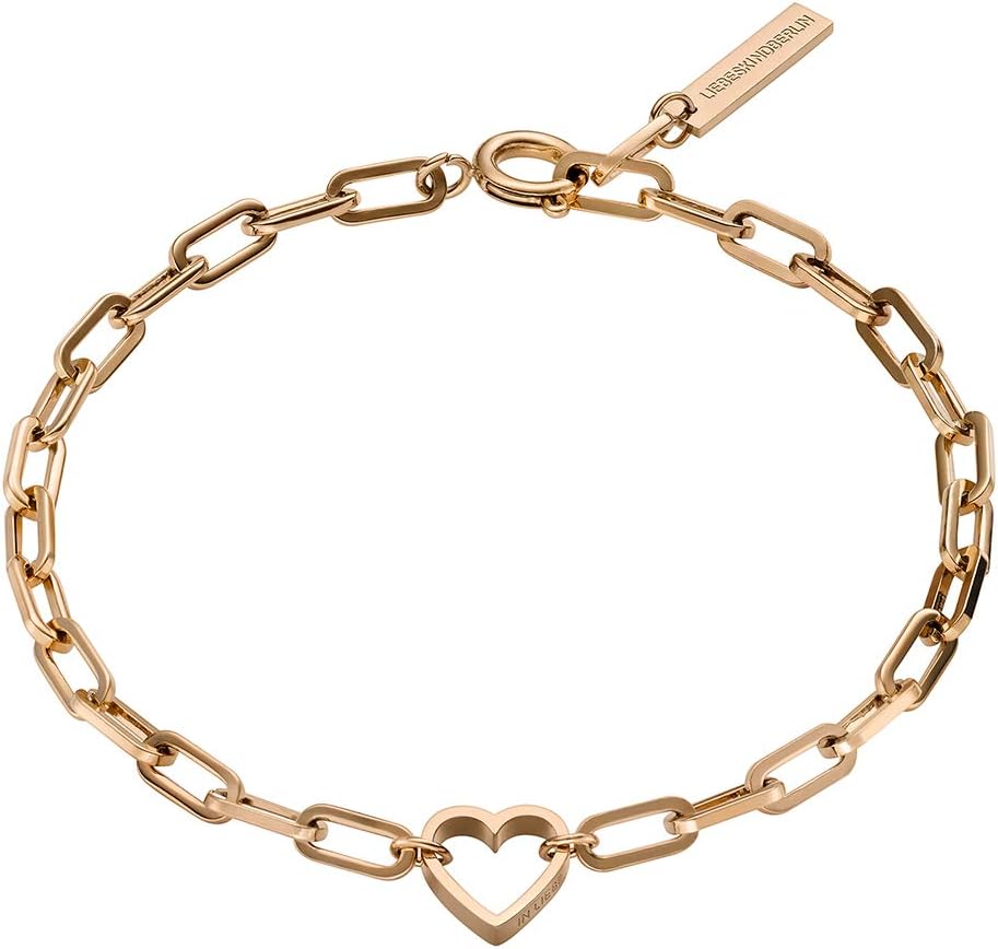 Detalle de LIEBESKIND BERLIN Herz-Schmuck: Edelstahl-Armband mit Herzanhänger – Damen, farbige Ausführungen