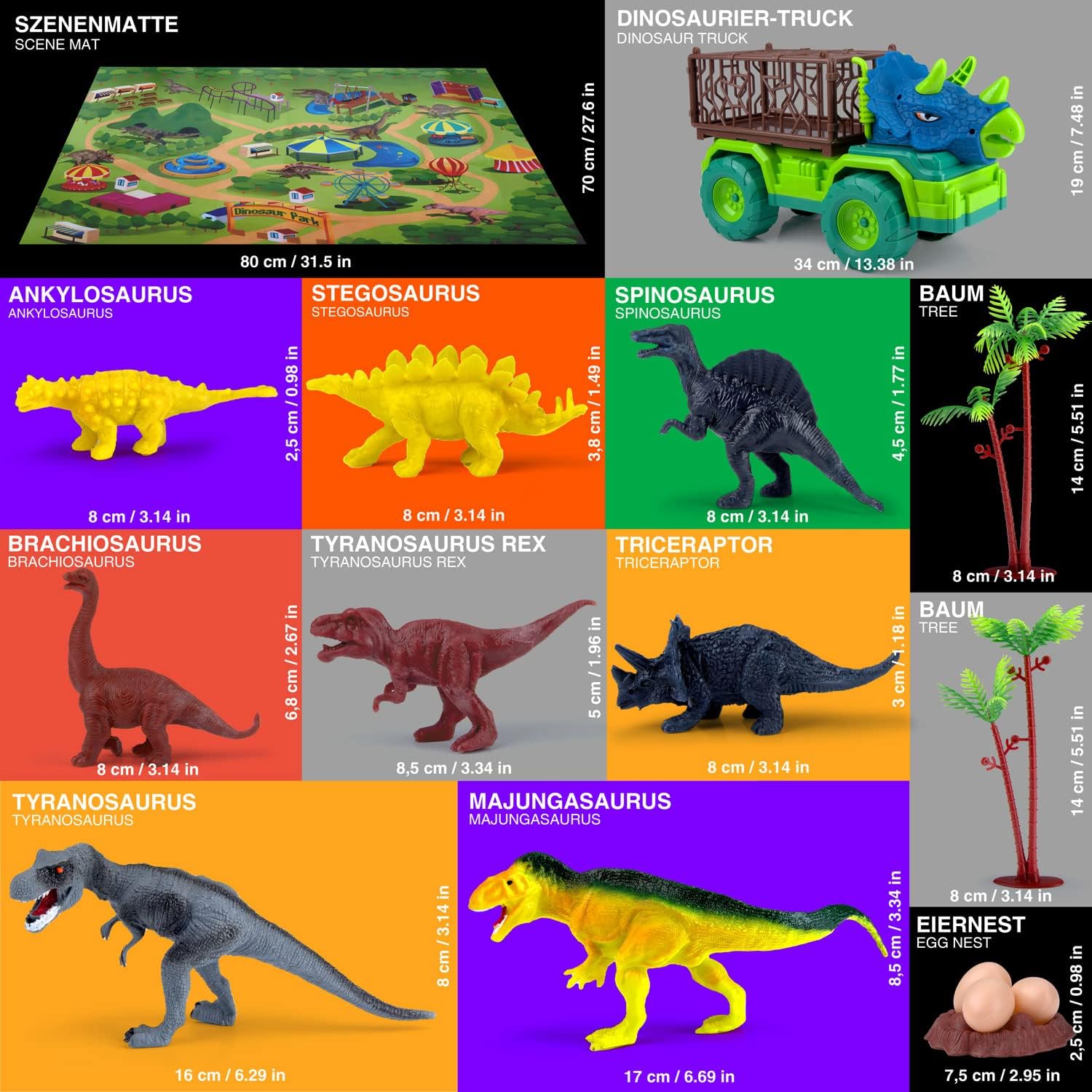Thumbnail 6 de All Kids United Kit Dinosaure 16 Pièces – Camion militaire, Figurines et Tapis de Jeu
