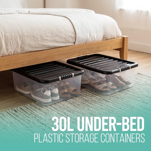 Thumbnail 4 de KLASS 4-Box 30L Underbed Storage Set: Clear, durable polypropylene boxes with lids